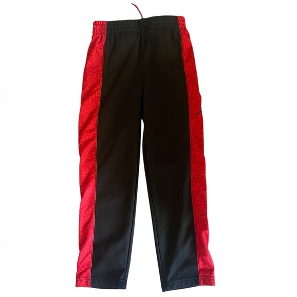 Jordan Therma-Fit Joggers Red/Black Size 7 Large Athleisure Kidcore Gorpcore - Picture 1 of 8